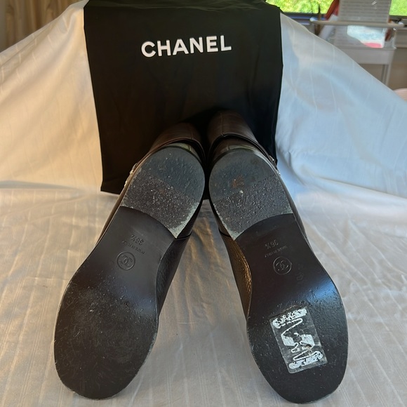 Chanel brown leather boots, sz 36.5 - Picture 7 of 9